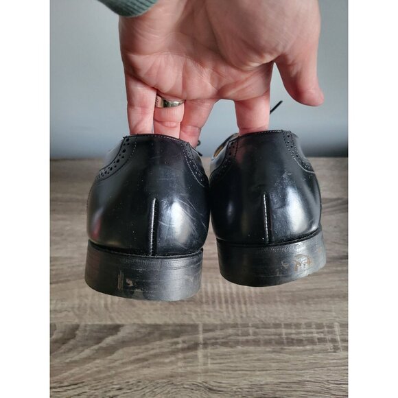 Johnson & Murphy Optima Leather Black Lace Up Dress Mens 11 D Dress Shoes - Picture 5 of 8